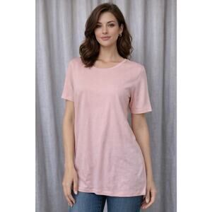 Christopher & Banks Pink Short Sleeve Stretch Tee Women’s Size Large